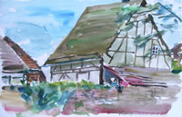 Click to see it big Am Wall Höxter 12, Architektur, Aquarell
